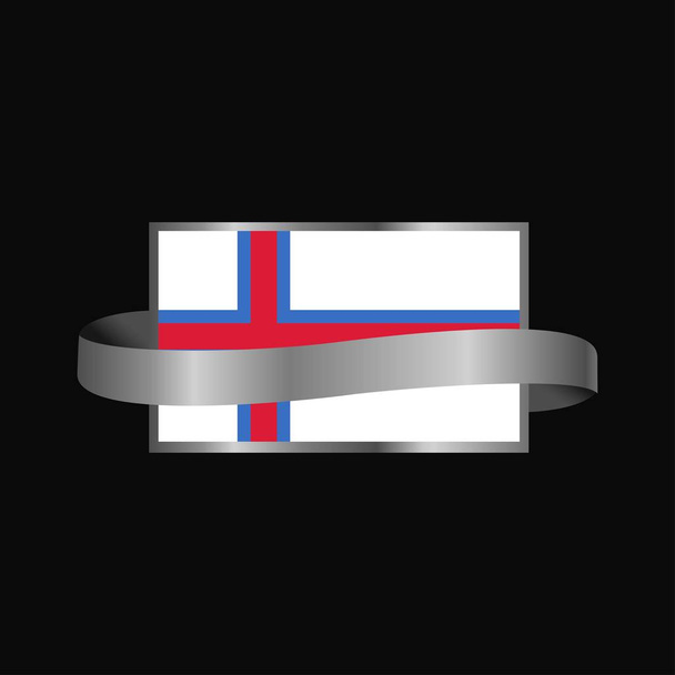 Νήσοι Φερόε σημαία πανό σχεδιασμό κορδέλας - Διάνυσμα, εικόνα