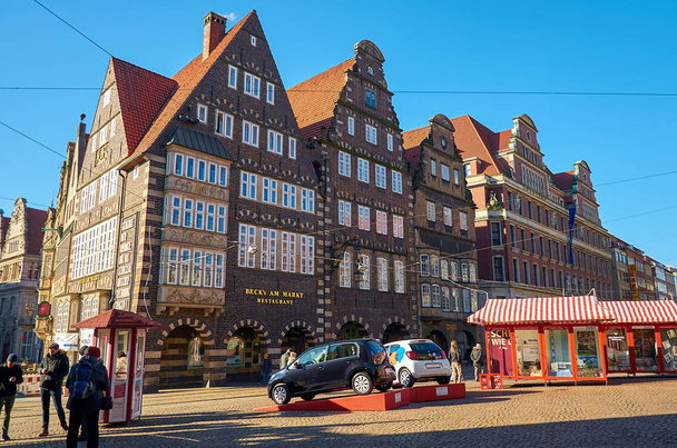 Germany. Bremen. Houses on the streets of Bremen in Germany. February 14, 2018 - Foto, Imagen