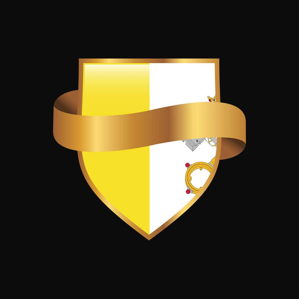 Vatican City Holy See flag Golden badge design vector - Вектор, зображення