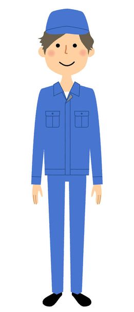 Working young man/Illustration of a young male worker. - Vector, afbeelding