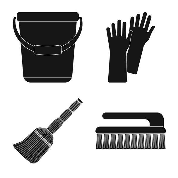 Vector illustration of cleaning and service icon. Set of cleaning and household vector icon for stock. - Vector, Image