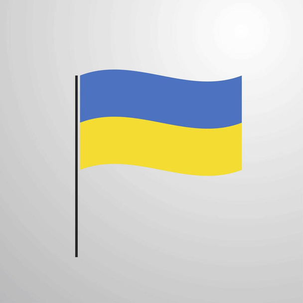Ukraine waving Flag, vector illustration - Вектор,изображение
