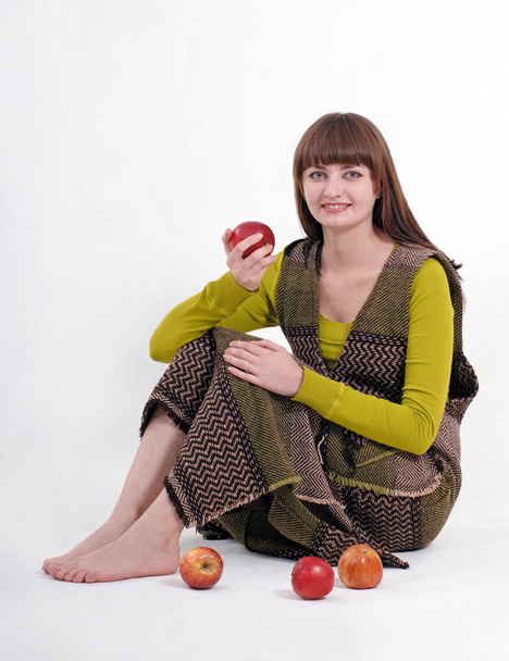girl with apples - Zdjęcie, obraz