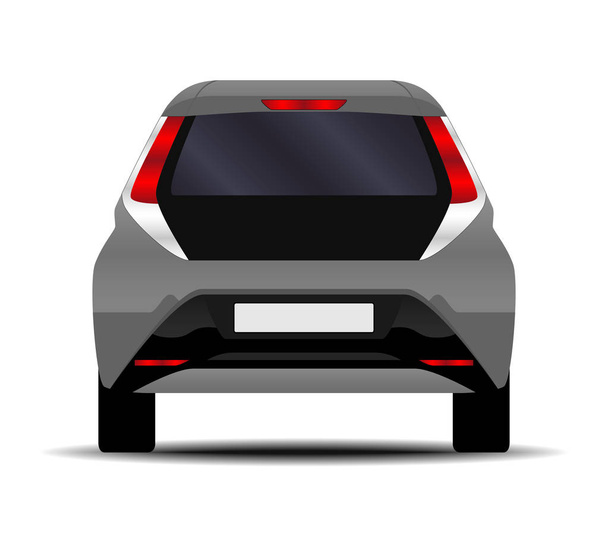 realistic car. hatchback. back view. - Vector, Image