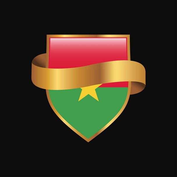 Burkina Faso flag Golden badge design vector - Vektor, obrázek