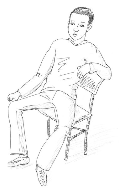 muži sedí na židli - Fotografie, Obrázek