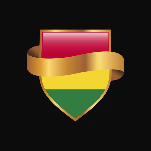 Bandera de Bolivia Golden badge design vector
 - Vector, imagen
