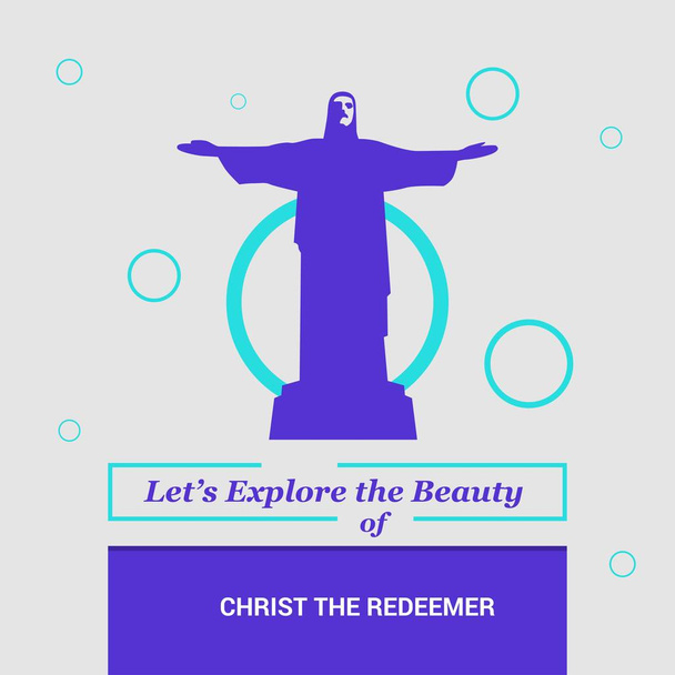 Exploremos la belleza de Cristo El Redentor Rio de Janeiro, Brasil Monumentos Nacionales
 - Vector, imagen