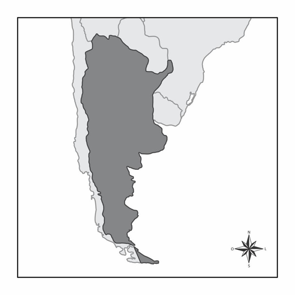 De kaart van Argentinië en de ligging in Zuid-Amerika - Vector, afbeelding