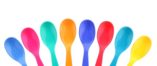 Eight colorful spoons for babies - Zdjęcie, obraz