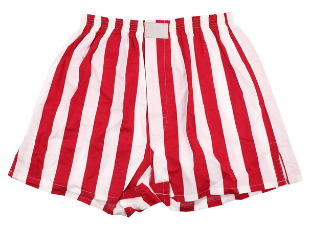 Pantalones cortos boxeadores de rayas rojas
 - Foto, Imagen