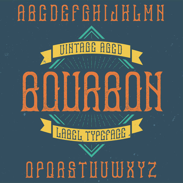 Vintage label lettertype - Vector, afbeelding