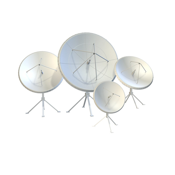 Group of parabolic antennas. 3D illustra - Photo, Image