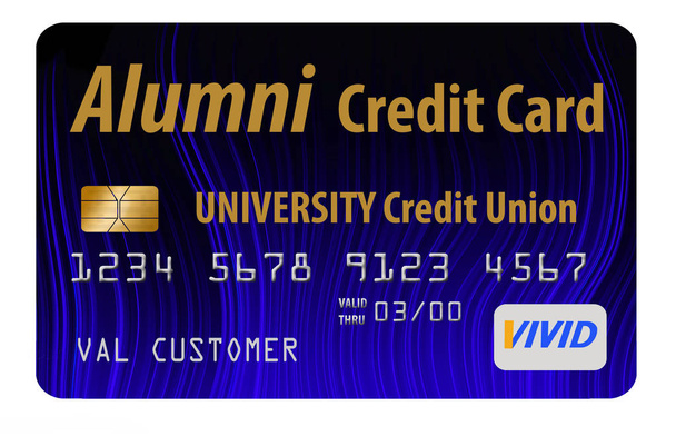 Αυτό είναι μια παρωδία κολέγιο αποφοίτων πιστωτική ένωση πιστωτική κάρτα. - Φωτογραφία, εικόνα