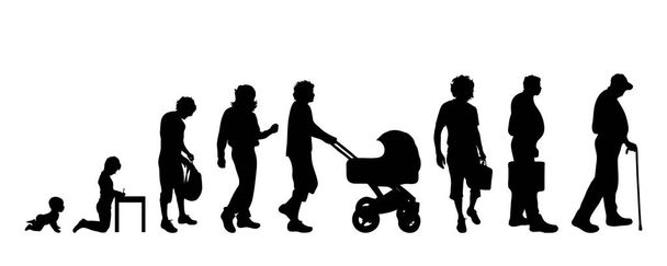 Vector silhouette of a generation of people. - Vector, Image