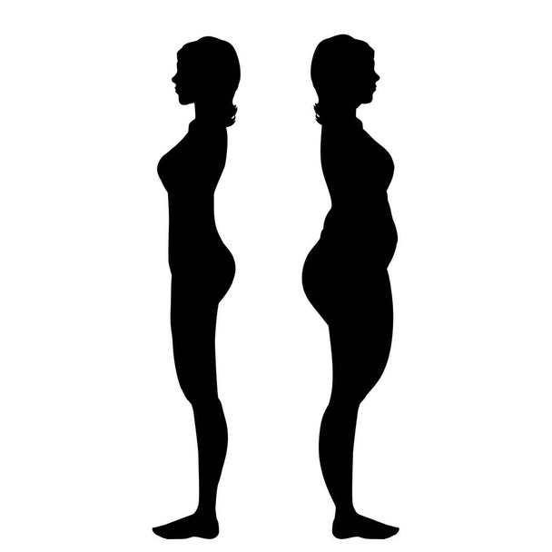 Vector silhouette of woman on white background. - Vector, Image