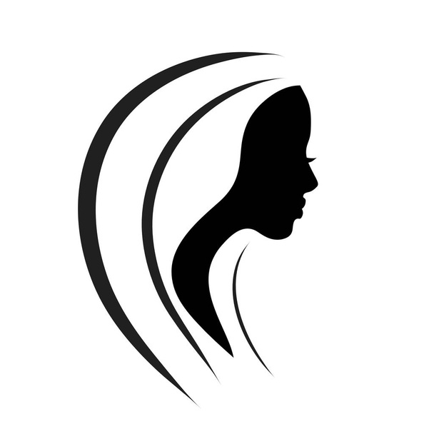 Διάνυσμα λογότυπο νεαρή όμορφη γυναίκα σε λευκό φόντο. - Διάνυσμα, εικόνα