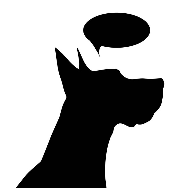 Vector illustration of dog with speech bubble on a white background. - Vector, Image
