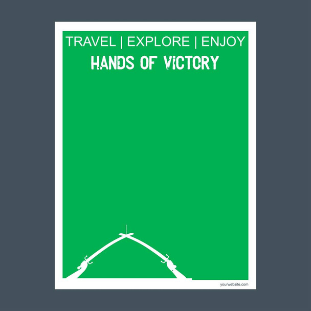Hands of Victory Baghdad, Iraq monument landmark brochure Flat style and typography vector - Διάνυσμα, εικόνα