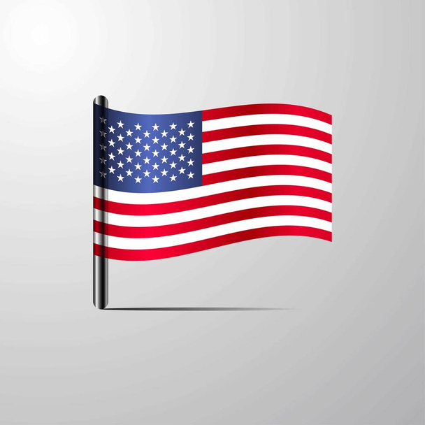 Ηνωμένες Πολιτείες της Αμερικής, κουνώντας λαμπερά σημαία σχεδιασμό διάνυσμα - Διάνυσμα, εικόνα
