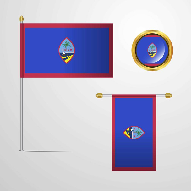 Guam flag icon vector illustration - Vetor, Imagem