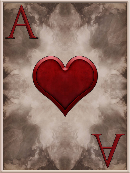 Ace of Hearts kártyával ábrán - Fotó, kép