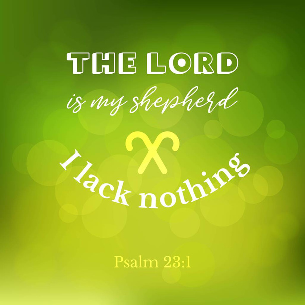 Biblia vers a Zsoltárok, az Úr az én pásztorom - Vektor, kép