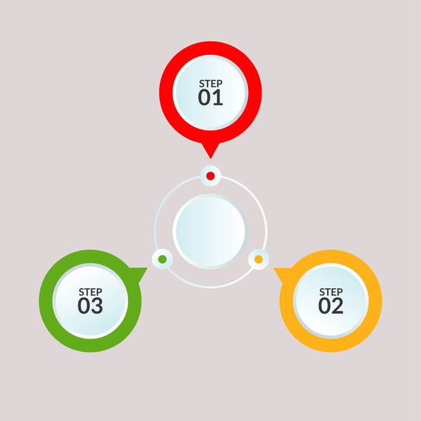 Инфографический шаблон соединения кругов для использования в плакате схемы рабочего процесса, векторной иллюстрации
 - Вектор,изображение