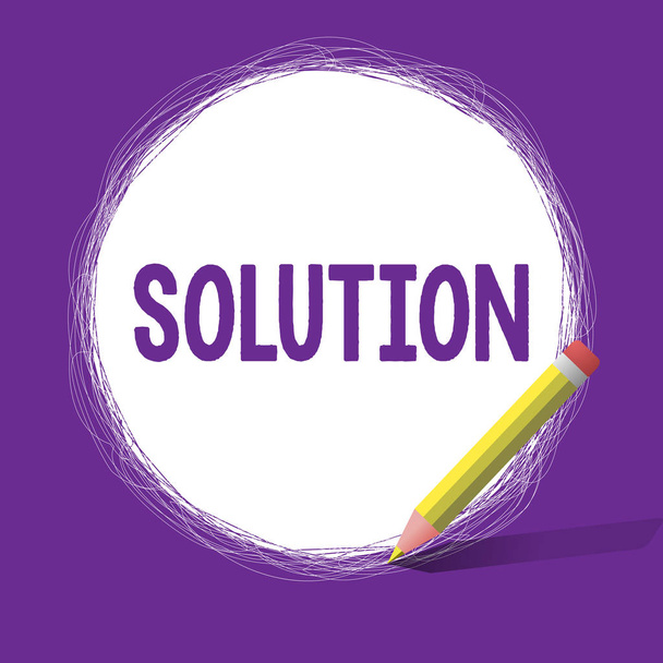 Word writing text Solution. Business concept for means of solving problem or dealing with difficult situation - Photo, Image
