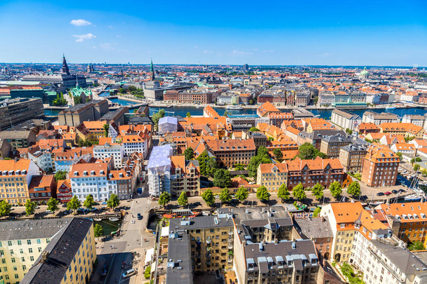COPENHAGEN, DENMARK - JULY 25, 2014:  Copenhagen City, Denmark, Scandinavia. Beautiful summer day - Fotoğraf, Görsel