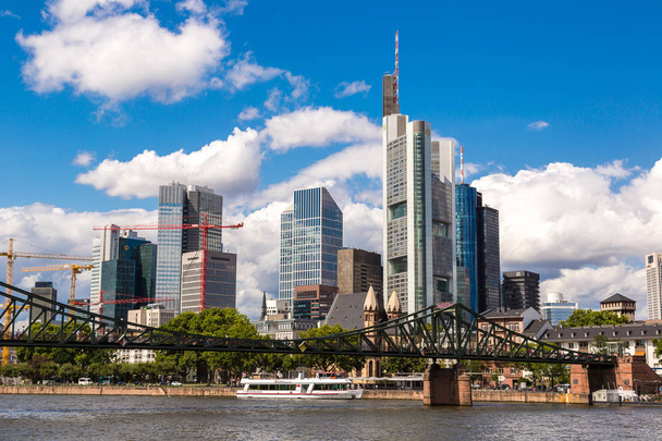 FRANKFURT, GERMANY - JULY 9, 2014: Summer view of the financial district in Frankfurt, Germany - Photo, Image