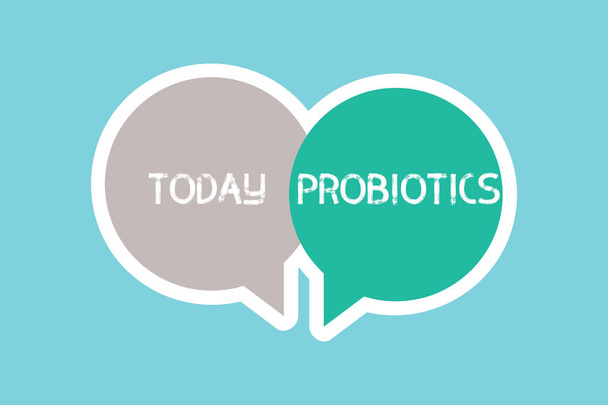 Zápis poznámky zobrazuje probiotika. Obchodní fotografie představí živé bakterie mikroorganismus hostil do těla pro své výhody - Fotografie, Obrázek