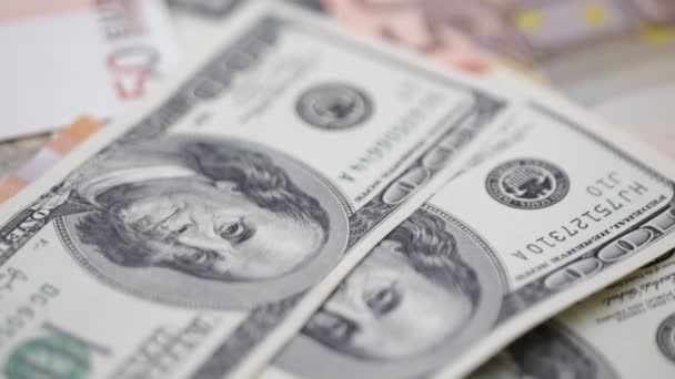 close-up footage of dollar banknotes for background - Felvétel, videó