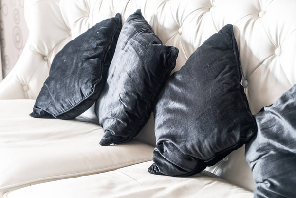 comfortable pillow on sofa decoration in living room - 写真・画像