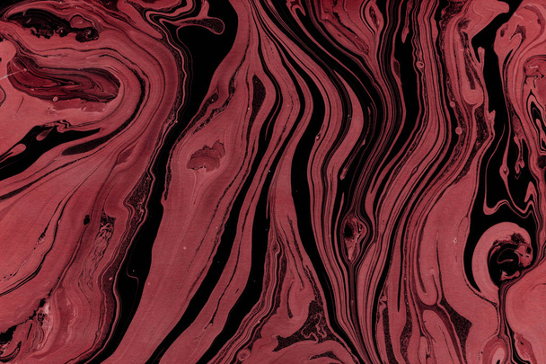 Red Marble background with paint splashes texture - Photo, Image