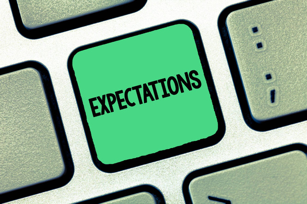 Rukopis psaní textu očekávání. Koncept, což znamená silné přesvědčení, že se něco stane nebo být v případě - Fotografie, Obrázek