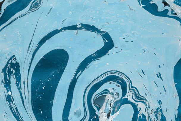 blue Marble background with paint splashes texture - Foto, Bild