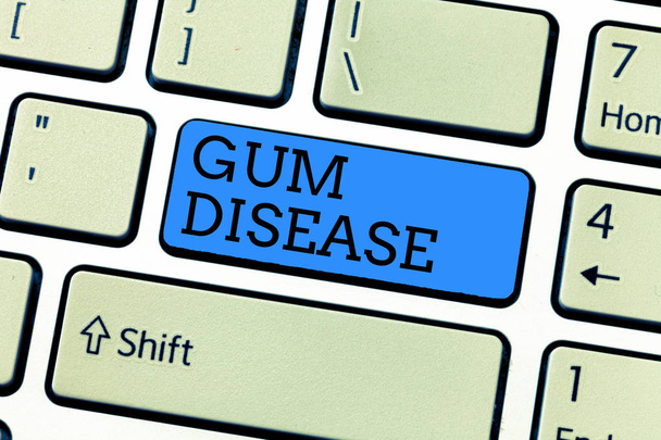 Handwriting text writing Gum Disease. Concept meaning Inflammation of the soft tissue Gingivitis Periodontitis - Photo, Image