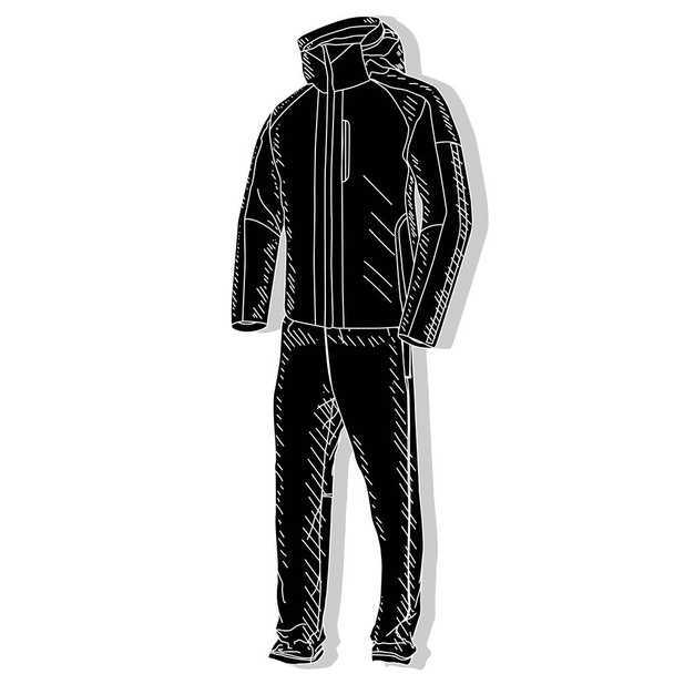 Sport suit. Vector isolated illustration of sport suit monochrome on white. - Vector, Image