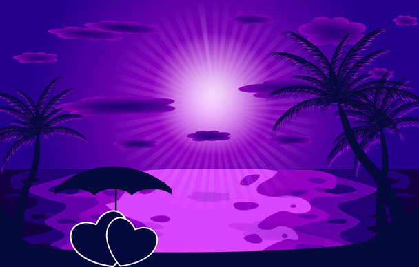 Palm in de zonsondergang. Vector illustratie. EPS 10 - Vector, afbeelding