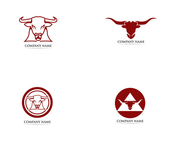 Logo cuerno de toro y símbolos plantilla iconos ap
 - Vector, Imagen