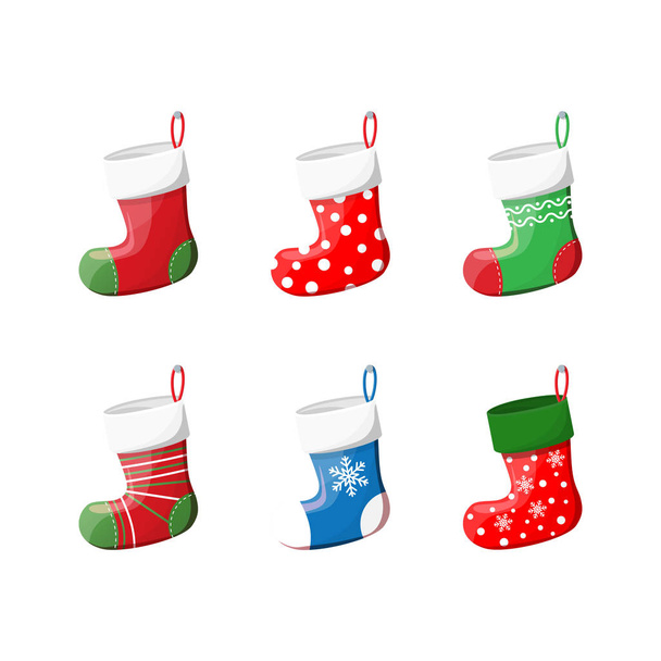 Симпатичные рождественские носки
 - Вектор,изображение