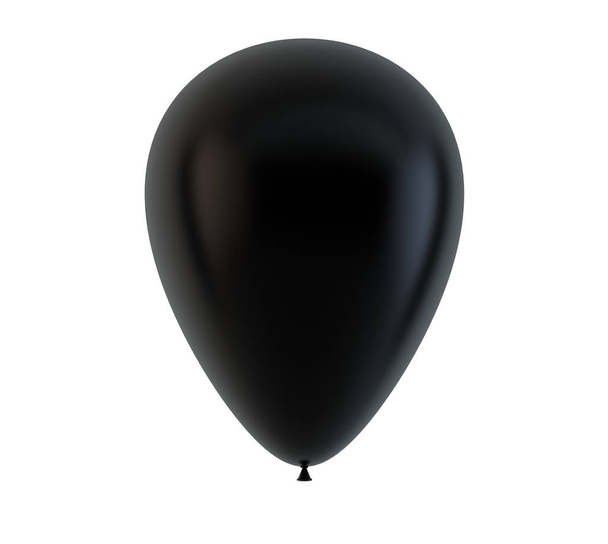 black balloon 3d rendering isolated on white background - Foto, Bild