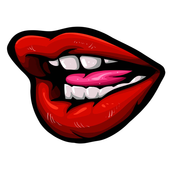 Lips makeup closeup illustration - Photo, Image
