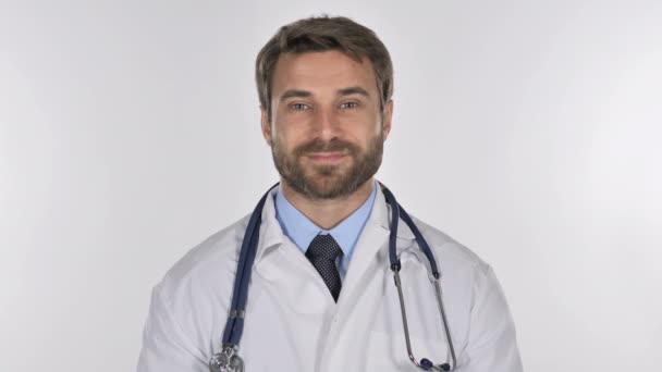 Portrait of Smiling Doctor Looking at Camera - Кадры, видео