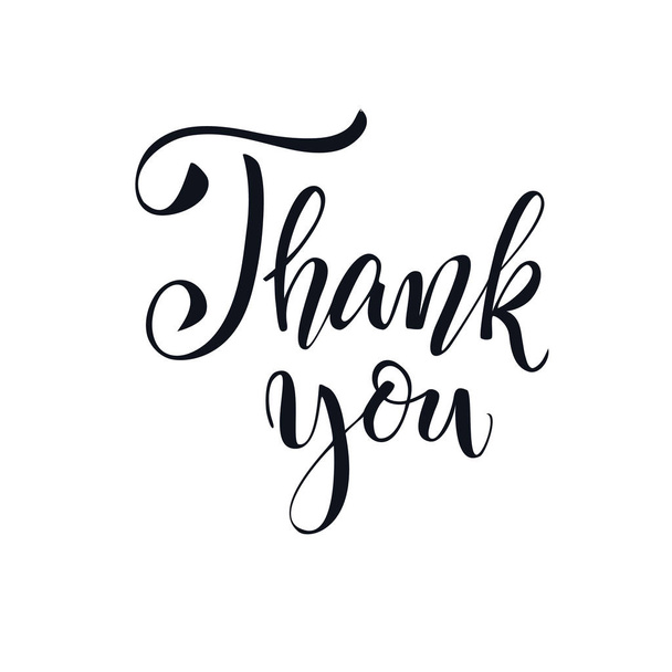 Thank You handwritten inscription. Black and white - Vector, afbeelding