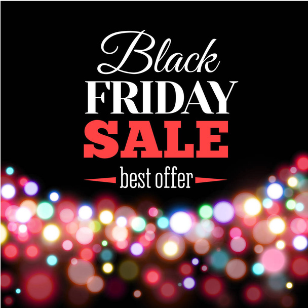 Black Friday Sale poster in realistic style include background with lights - Vector, Imagen