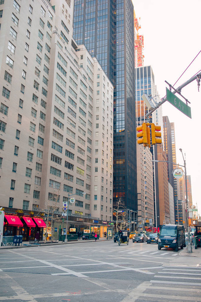 Beautiful street of New York City and America, January 01th, 2018 in Manhattan, New York City. - Foto, Imagem
