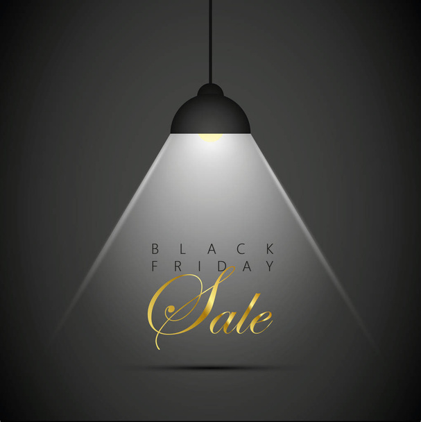 preto sexta-feira venda pendurado lâmpada em um fundo escuro
 - Vetor, Imagem