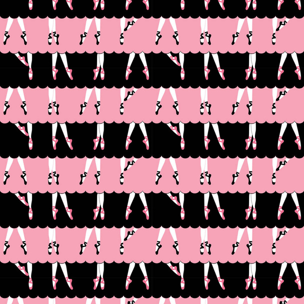 Vector illustration of colorful pattern with legs of female ballet dancers  - Vektör, Görsel